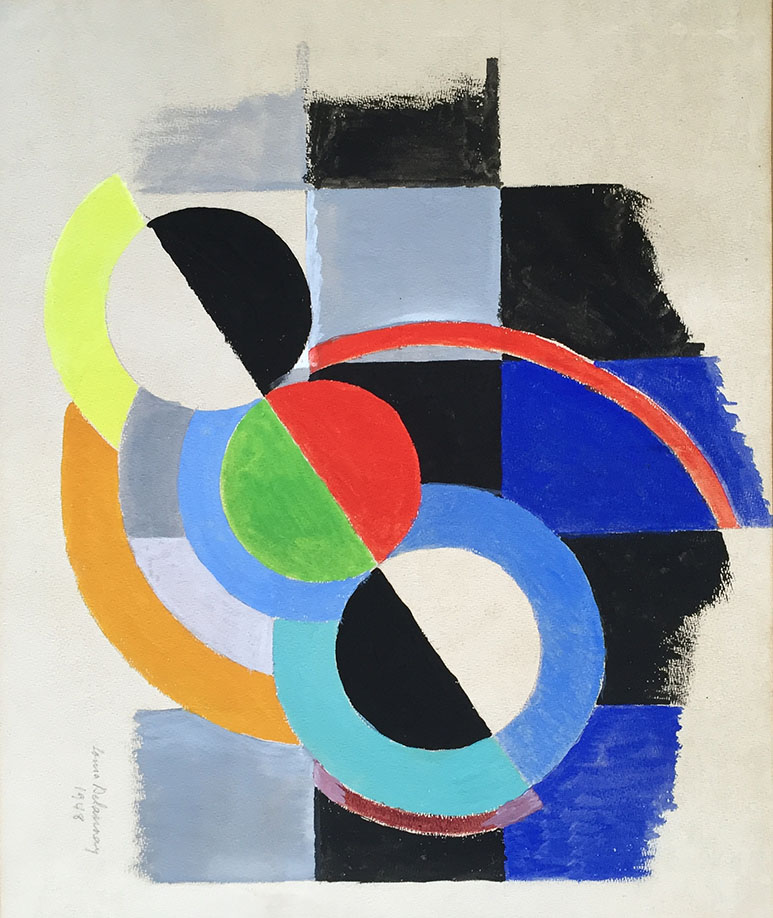 Sonia DELAUNAY (1885-1979), gouache sur papier signée et datée 1948